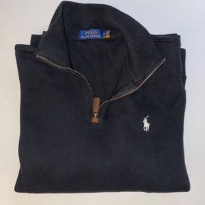 POLO Ralph Lauren Men’s Half Zip Black Cotton